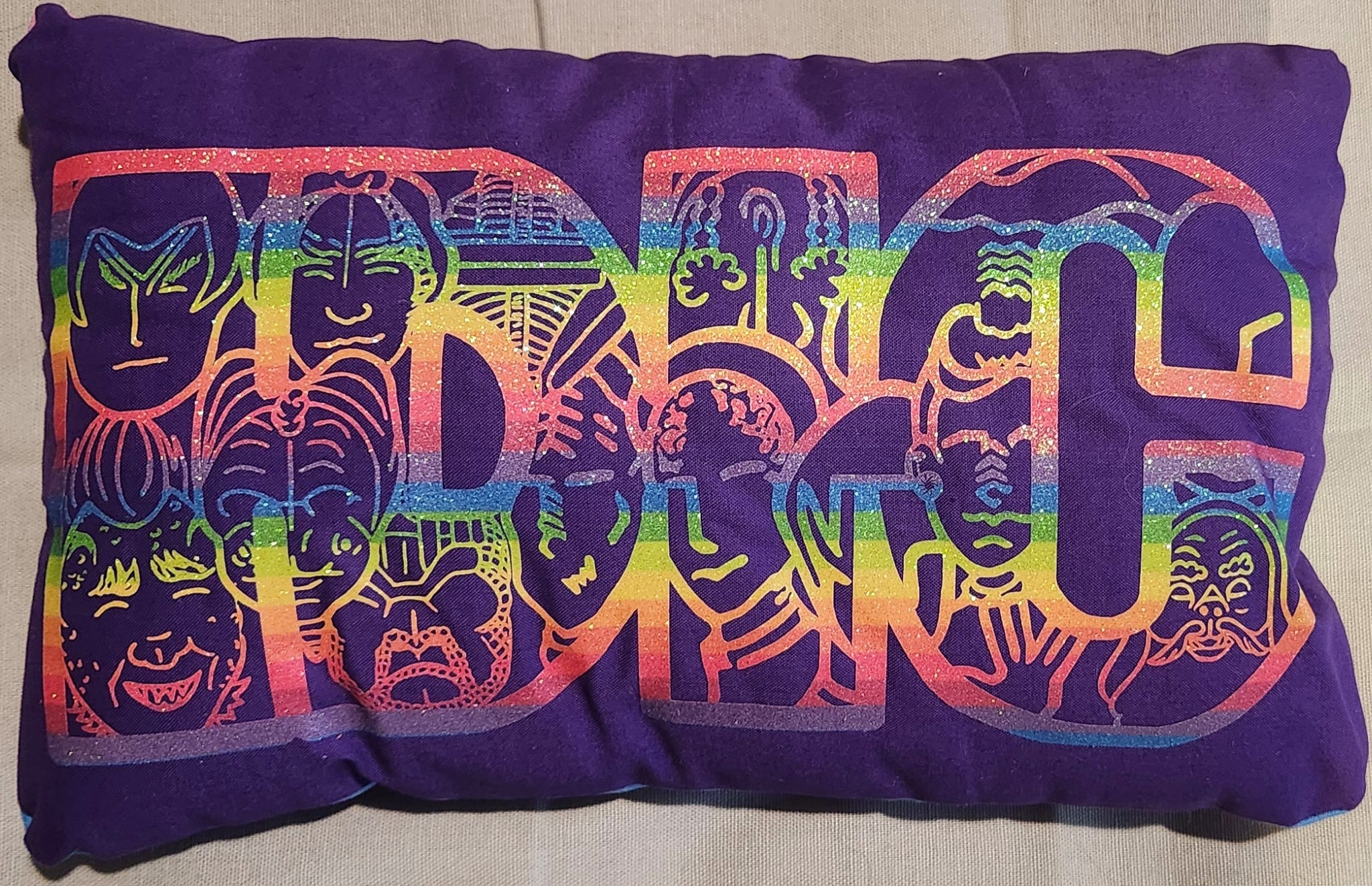"IDIC" Rainbow Glitter on Purple "12x7"