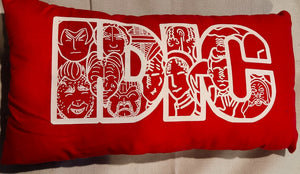 "IDIC" White Glitter on Red 16"x9"
