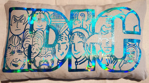 "IDIC" Holographic Blue on Grey 12"x7"