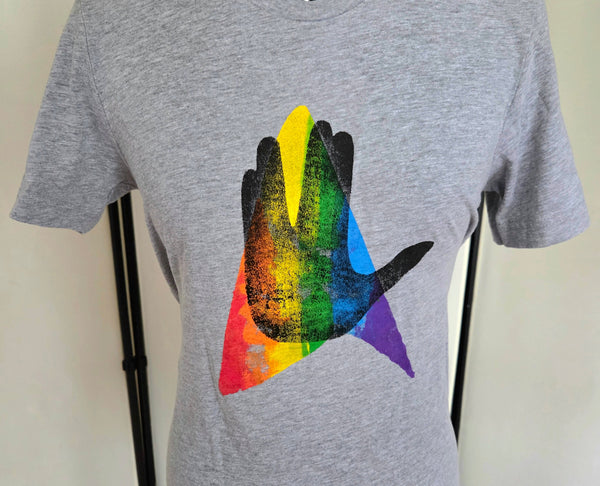 Short Sleeve Black Painted LLAP Hand with Rainbow Backing