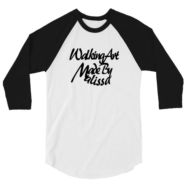 Walking Art - 3/4 sleeve raglan shirt black ink