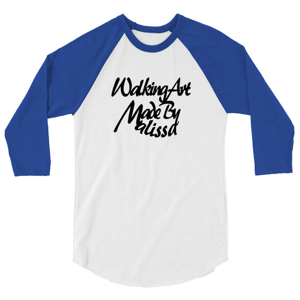 Walking Art - 3/4 sleeve raglan shirt black ink