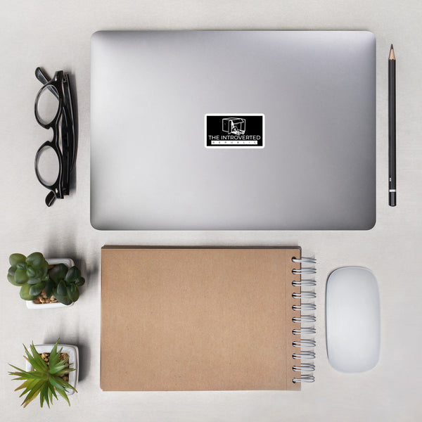 The Introverted Republic Sticker (white over black)