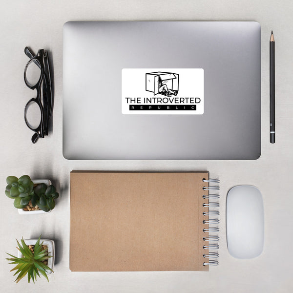 The Introverted Republic Sticker (black over white)