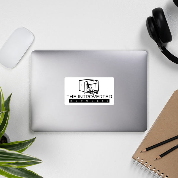 The Introverted Republic Sticker (black over white)