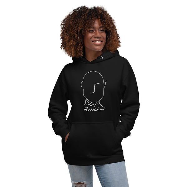 Make It So Hoodie (white over dark)