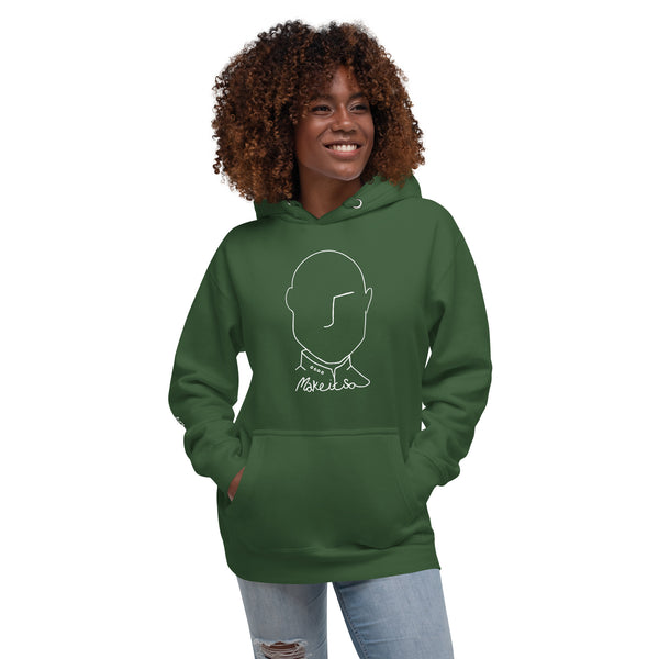 Make It So Hoodie (white over dark)