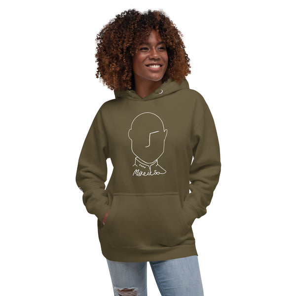 Make It So Hoodie (white over dark)