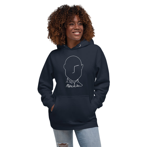 Make It So Hoodie (white over dark)