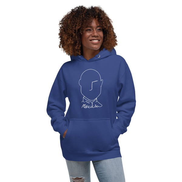 Make It So Hoodie (white over dark)