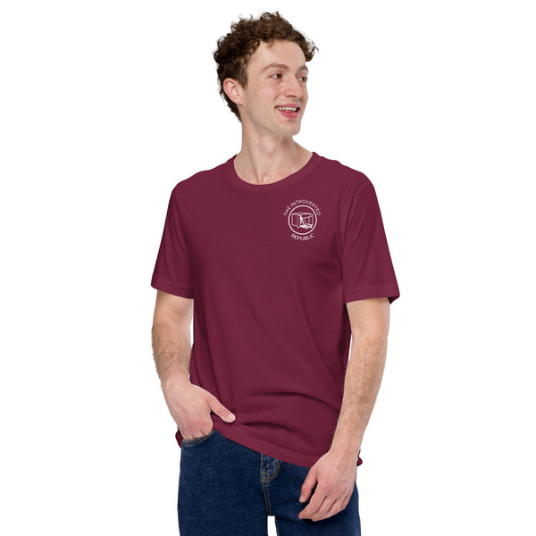 The Introverted Republic Circle Logo (white over dark)